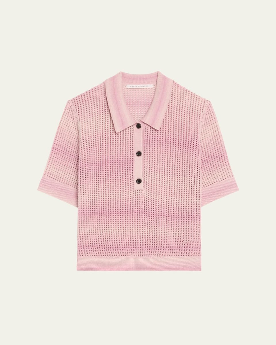 Cashmere Mesh Shrunken Polo Shirt